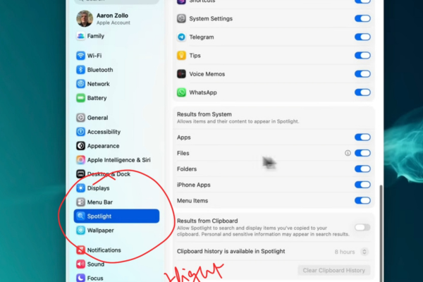 macOS Tahoe 26.4 Spotlight